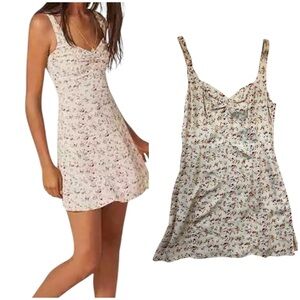Reformation cream pink floral mini dress NEW